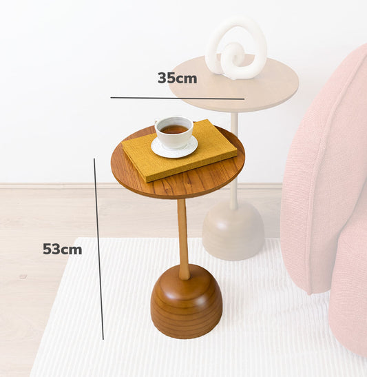 Conjunto de Mesas Lateral Órbita com Haste Champagne - Mel