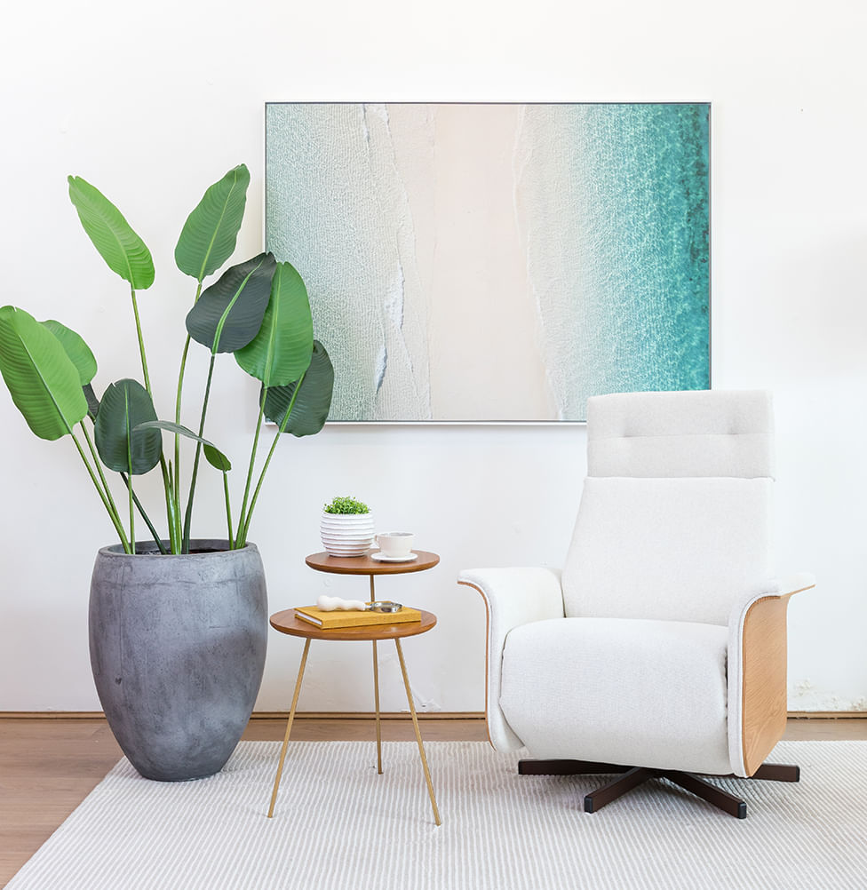 Mesa Lateral Gemini com Base Champagne - Cinamomo