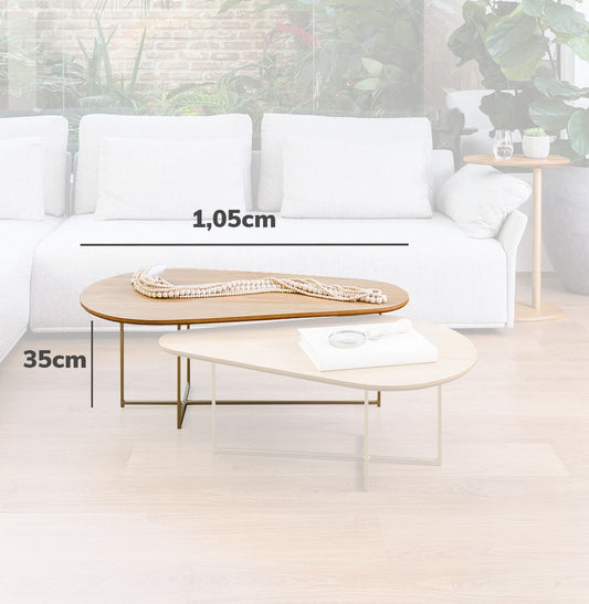 Mesa de Centro Ella com Base Champagne - Freijó