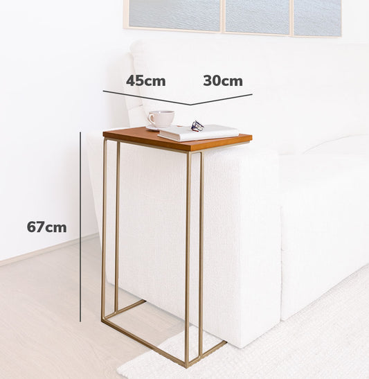 Mesa de Apoio Lira com Base Champagne - Cinamomo