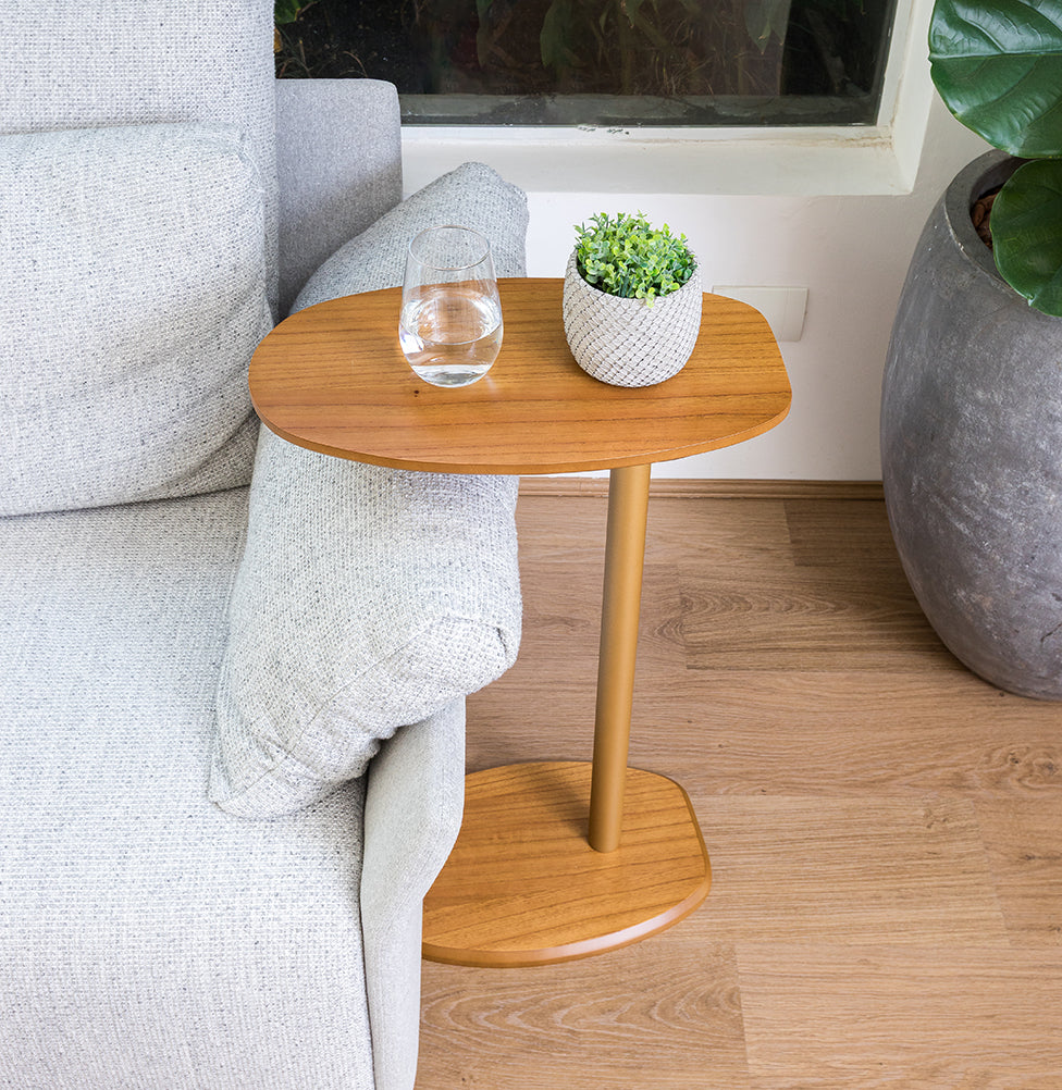 Mesa de Apoio Aura com Haste Dourada - Cinamomo
