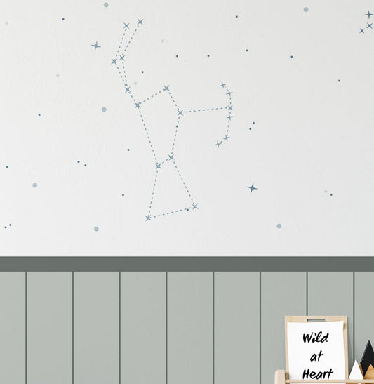 Papel de Parede Constelação com Lambri Azul - Mural