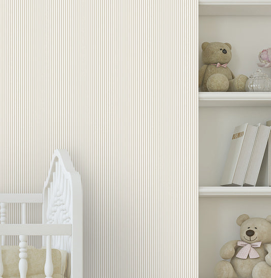 Papel de Parede Infantil Listra Mini - Bege