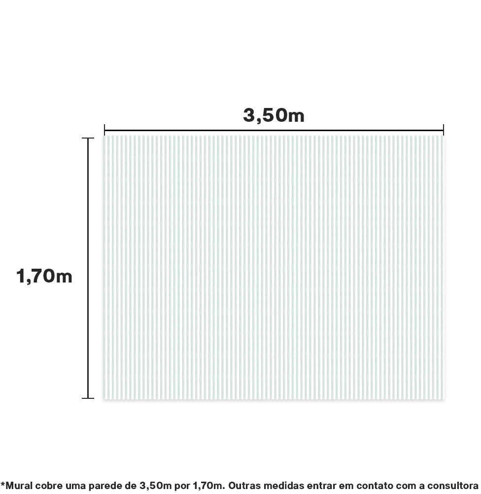 Papel de Parede Cola Listra Média Aquarela 3,50 x 1,70m - Bota Fora