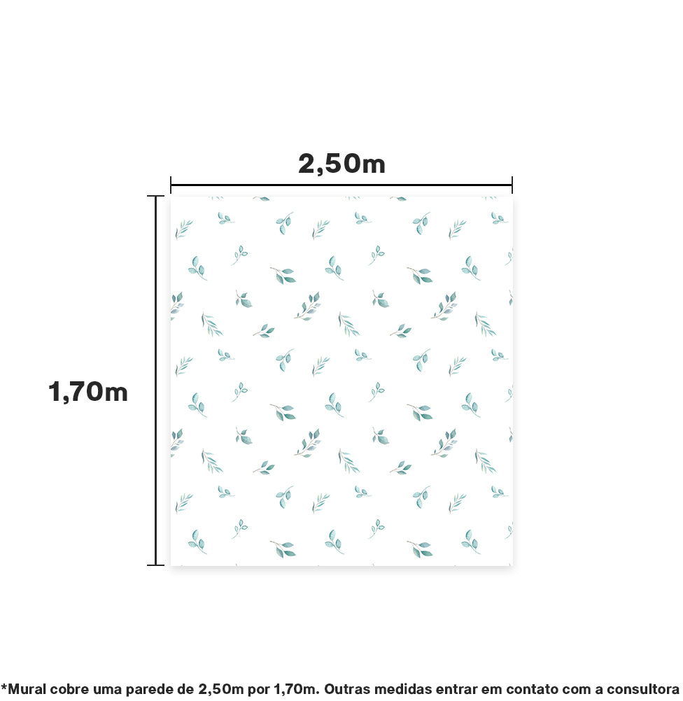 Papel de Parede Cola Infantil Folhas Nature 2,50 x 1,70m - Bota Fora