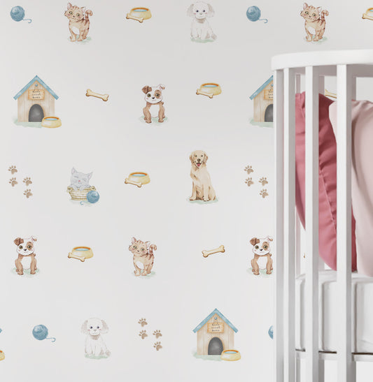PAPEL DE PAREDE COLA CACHORRINHOS 2,50 X 1,10 M - BOTA FORA