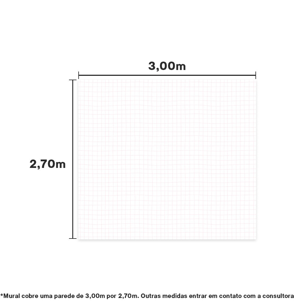 PAPEL DE PAREDE ADESIVO GRIDE ROSA 3,00 X 2,70 M - BOTA FORA