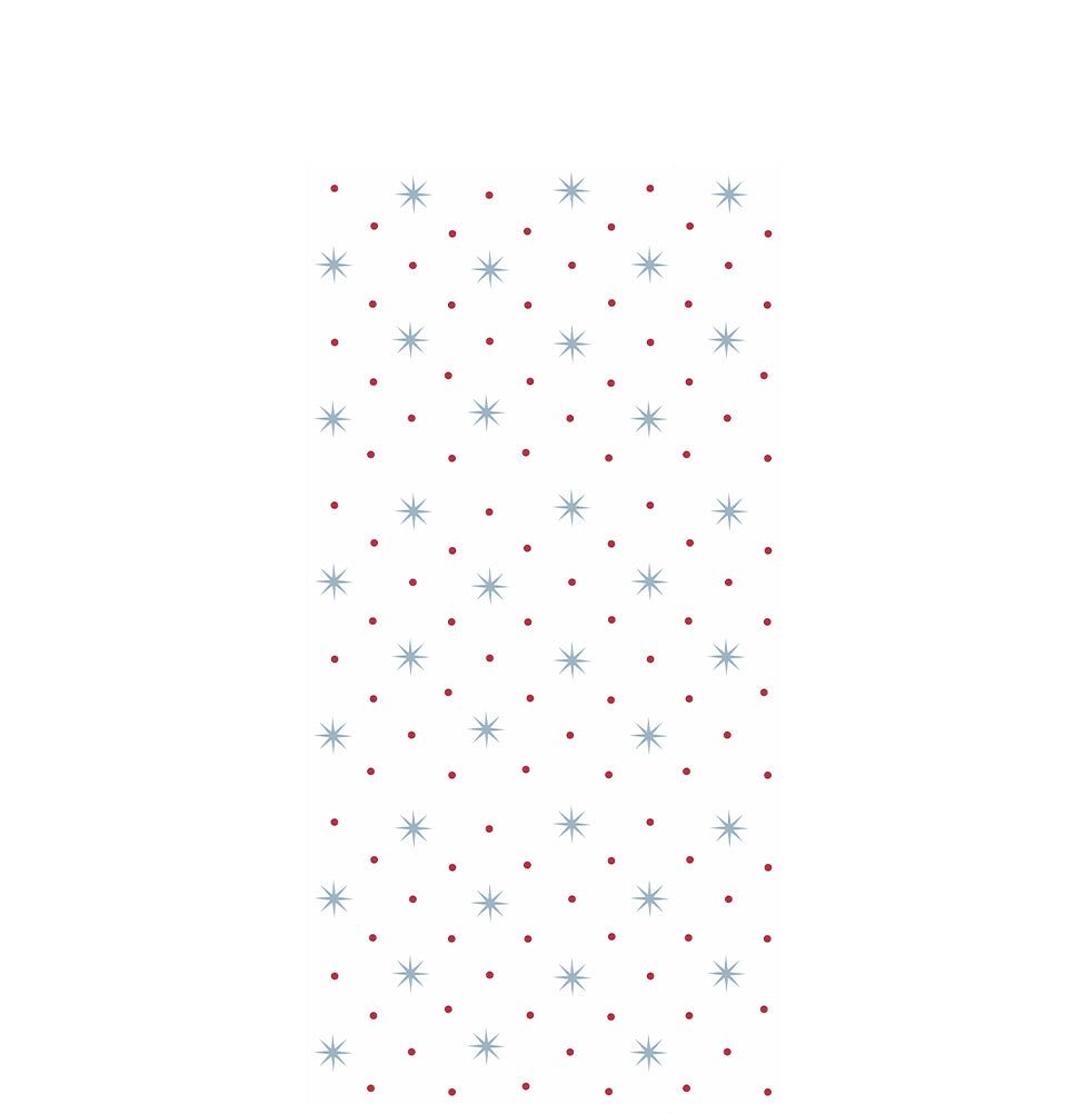 Papel de Parede Infantil Estrelas com Poá Azul e Vermelho