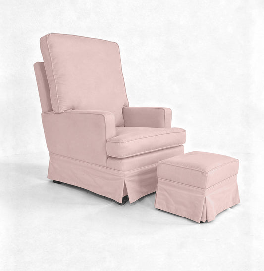 Poltrona de Amamentação Essence Lisa com Balanço e Puff - Rosa