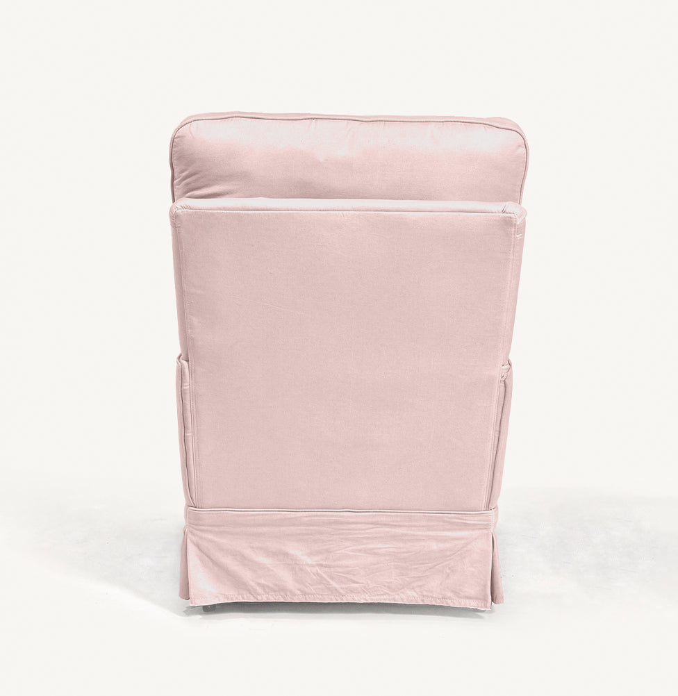 Poltrona de Amamentação Essence Lisa com Balanço e Puff - Rosa