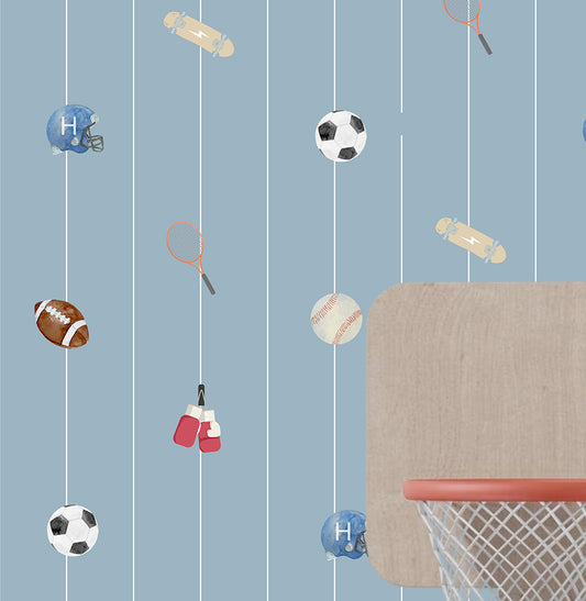 Papel de Parede Infantil Listras do Jogo