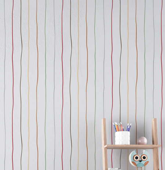 Papel de Parede Infantil Listra Fina e Torta