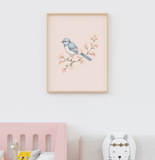 QUADRO INFANTIL PASSARINHO PARIS - VERTICAL
