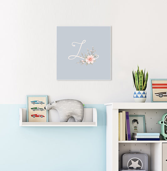 QUADRO INFANTIL INICIAL COM FLOR PARIS - QUADRADO