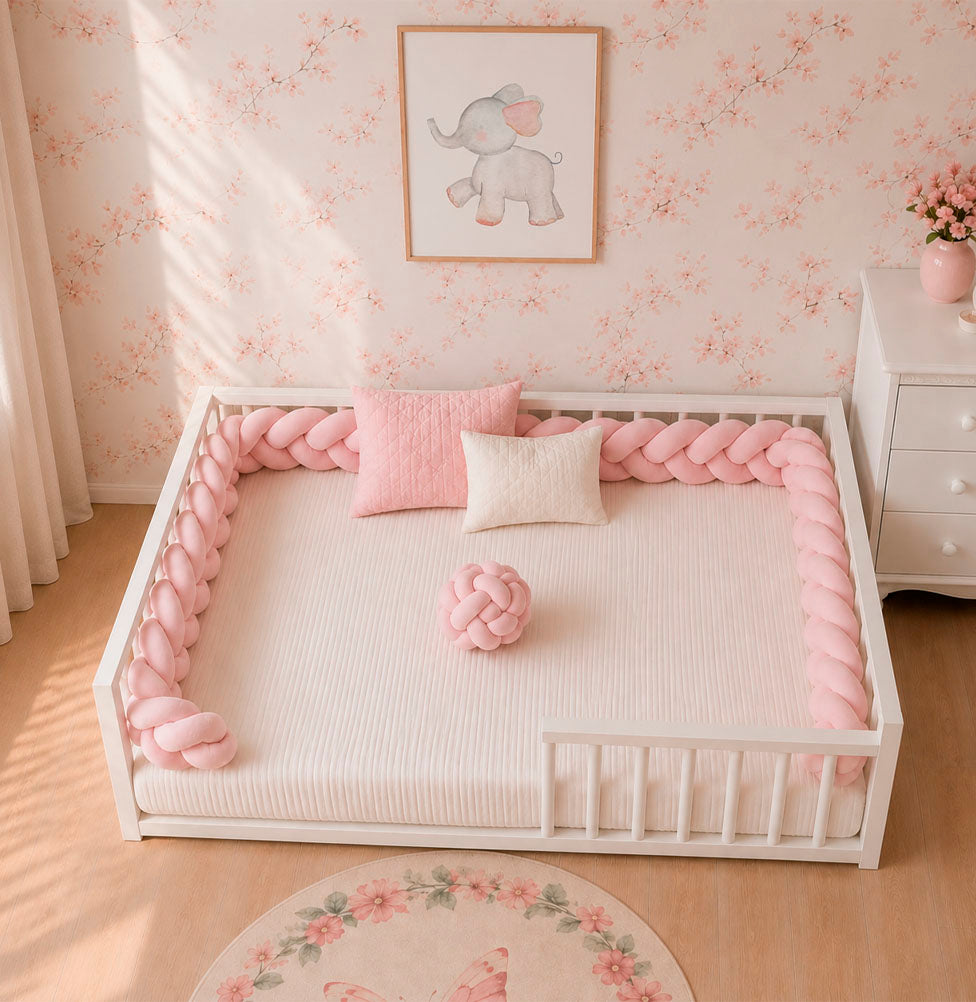 TRANÇA 4M PARA CAMA - ROSA CHÁ