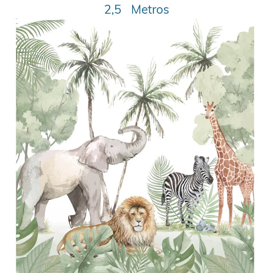 Papel de Parede Infantil Safari Verde - Mural