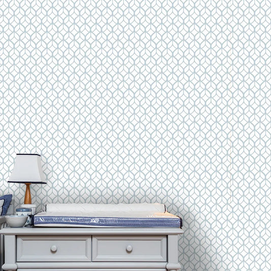 Papel de Parede Infantil Folhas Invertido Azul Claro