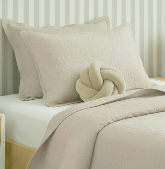 Porta Travesseiro Solteiro Infinity - Bege