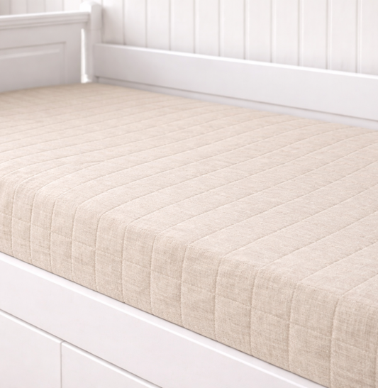 Colcha Solteiro Com Elástico Quadradinho - Linho