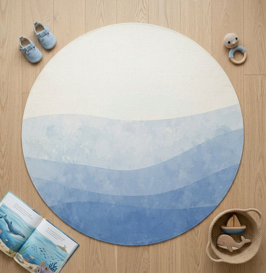 Tapete Infantil Redondo Onda - Azul