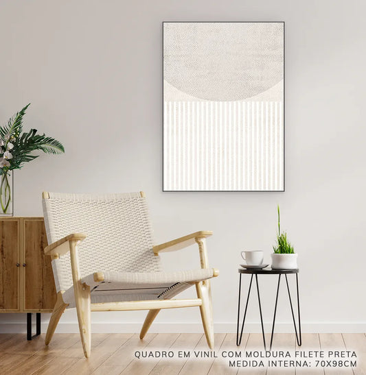 Quadro Rabisco Cinza Circulo - Vertical