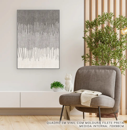 Quadro Rabisco Cinza Tinta – Vertical