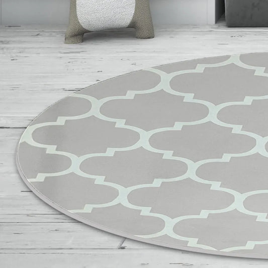 Tapete Infantil Redondo Arabesco - Cinza