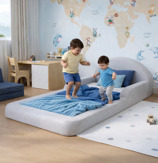 Cama Montessoriana Lumi Solteiro com Colchão – Cinza