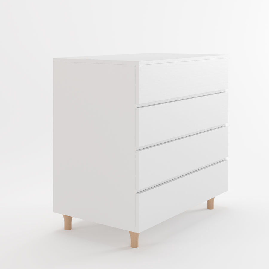 Cômoda de Bebê Haus Nature 4 Gavetas Branca e Carvalho 90CM
