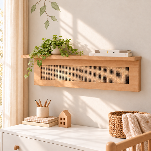 Prateleira Haus Nature Com Palha 80 CM - Carvalho