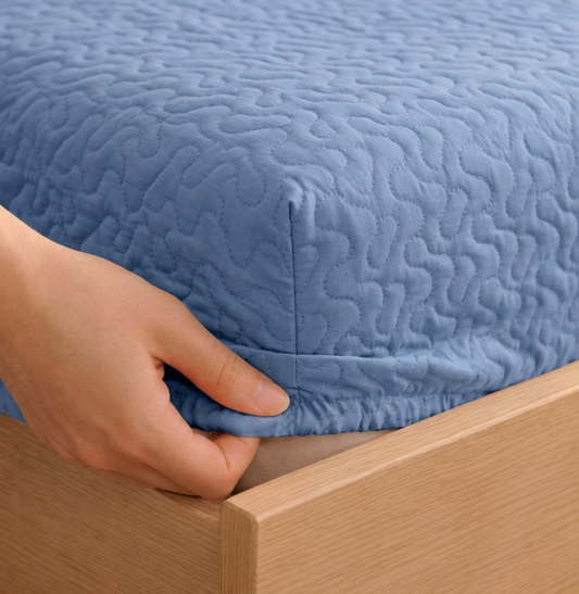 Colcha Casal Com Elástico Infinity - Azul Jeans