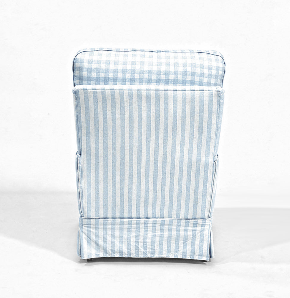 Poltrona de Amamentação Essence Xadrez com Balanço e Puff - Azul