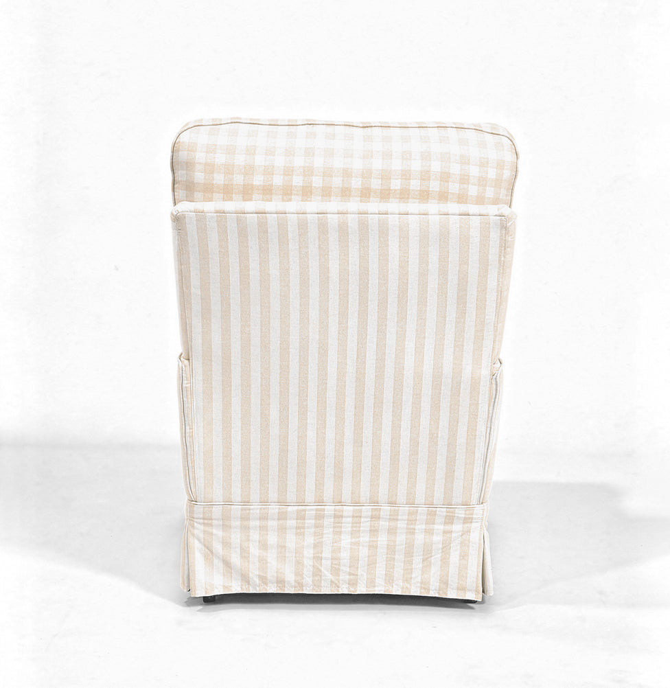 Poltrona de Amamentação Essence Xadrez com Balanço e Puff - Bege