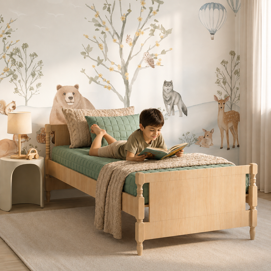 Cama Solteiro Monet - Carvalho