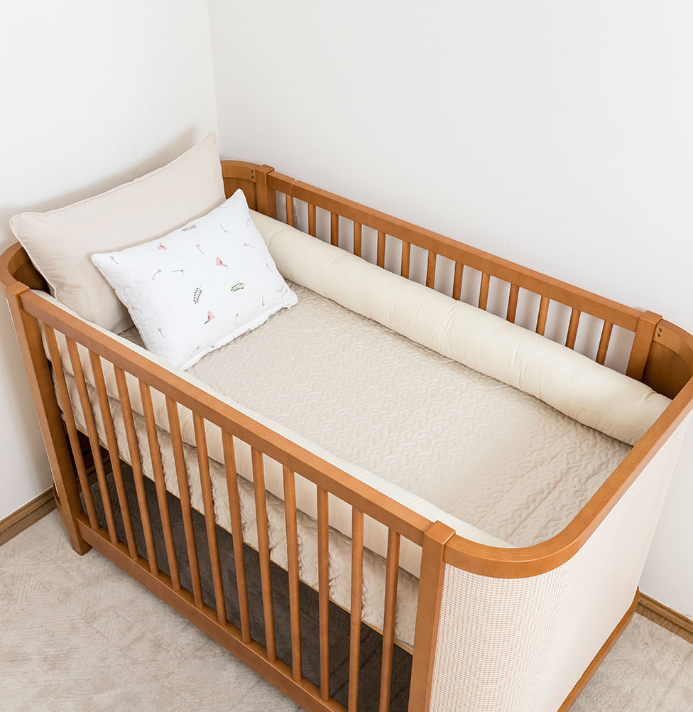 Kit 2 Rolos de Berço Xadrez - Bege1,30m