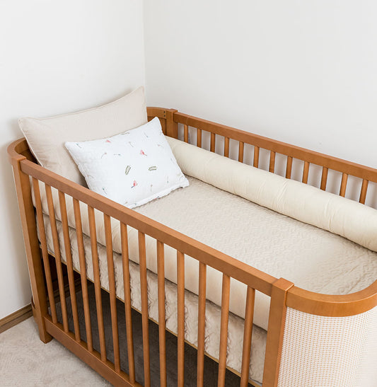 Kit 2 Rolos de Berço Xadrez - Bege1,30m