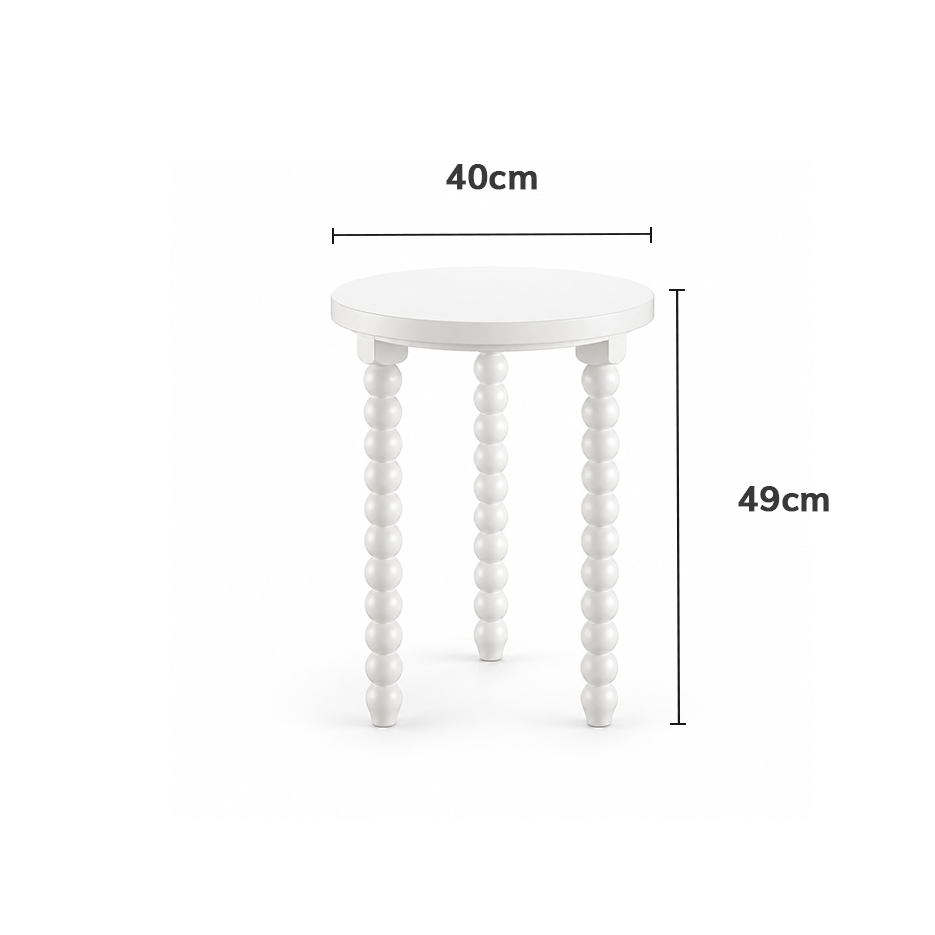 MESA LATERAL RITMO COM 3 PÉS - BRANCO