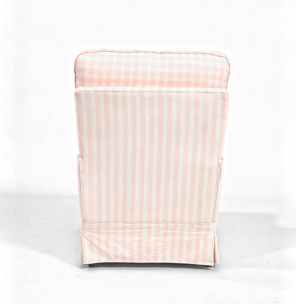 Poltrona de Amamentação Essence Xadrez com Balanço e Puff - Rosa