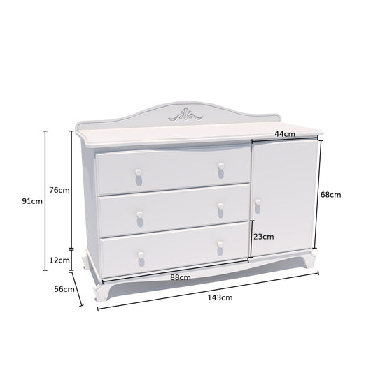 Cômoda Nóbile Branco Pronvençal com Porta