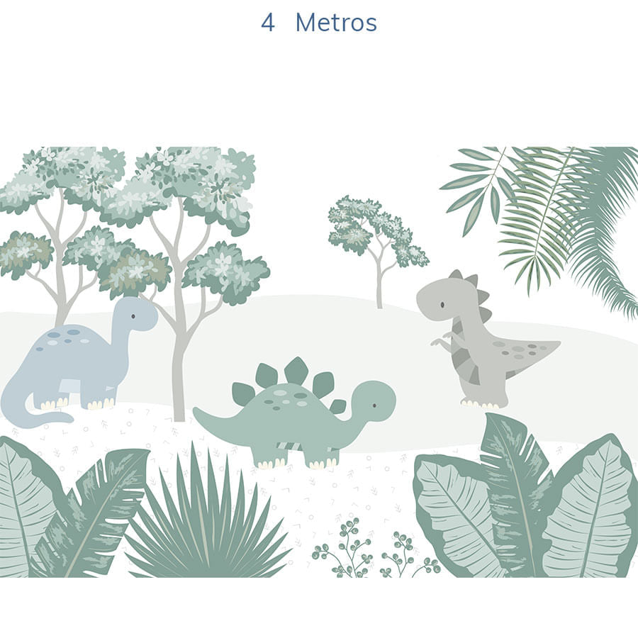 Papel de Parede Infantil Dino Malva - Mural