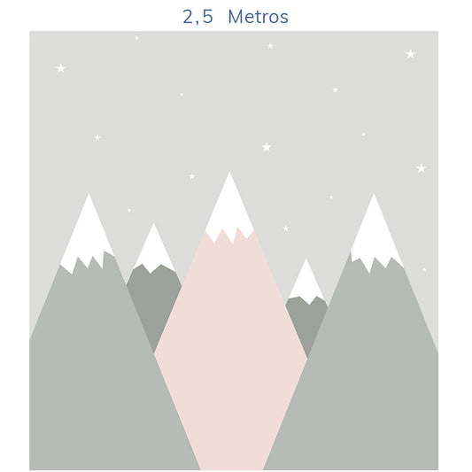Papel de Parede Infantil Montanha Enrico e Sthefany Rosa Claro - Mural