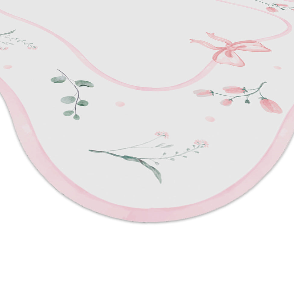 Tapete Infantil Floral Com Laço Rosa Playmat