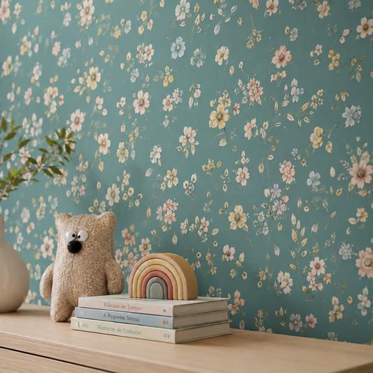 Papel de Parede Floral Paris Tiffany - Cor Única