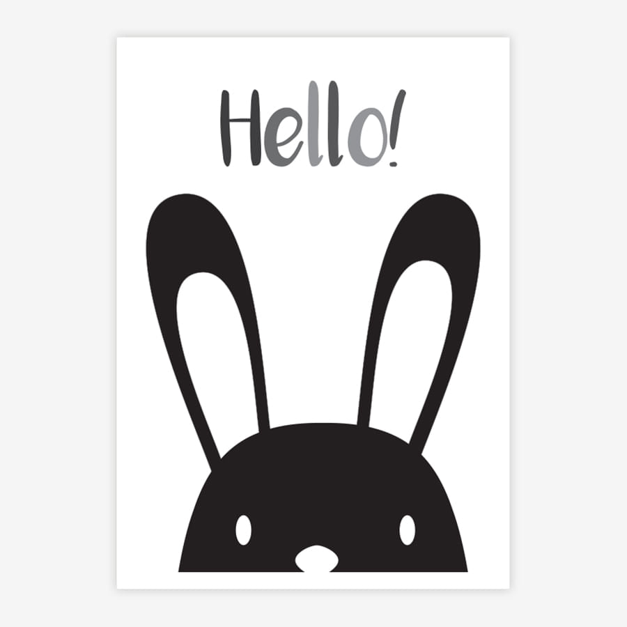 Quadro Infantil Coelho Hello