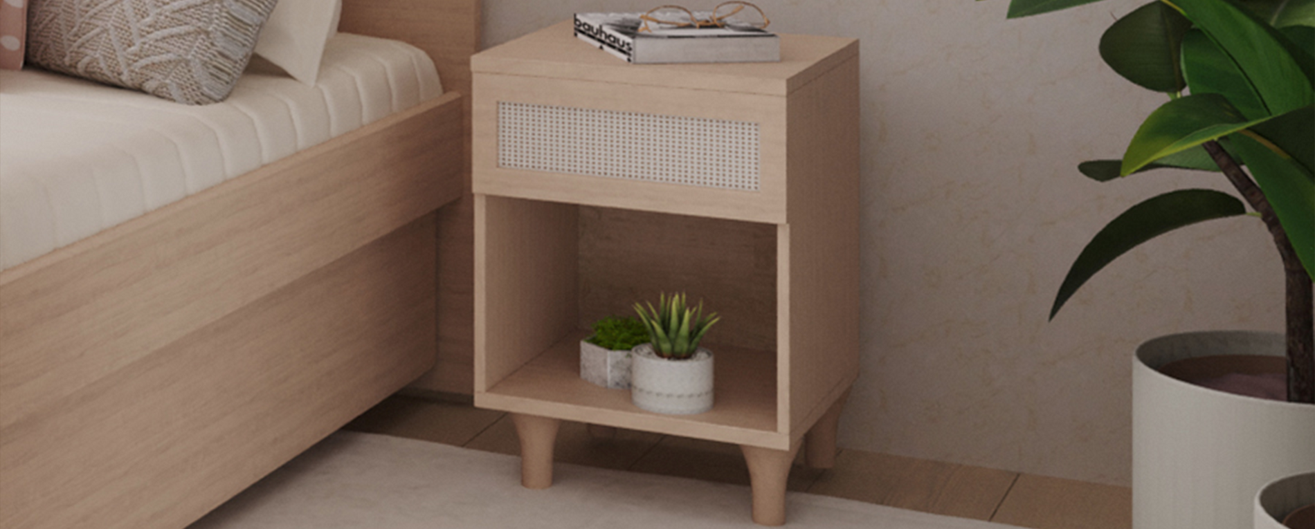 Mesa de Cabeceira com Gavetas