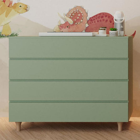 Cômoda de Bebê Haus Nature 4 Gavetas Verde Jardim e Carvalho 110CM