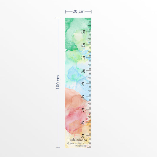Régua de Crescimento Manchas Aquarela Color