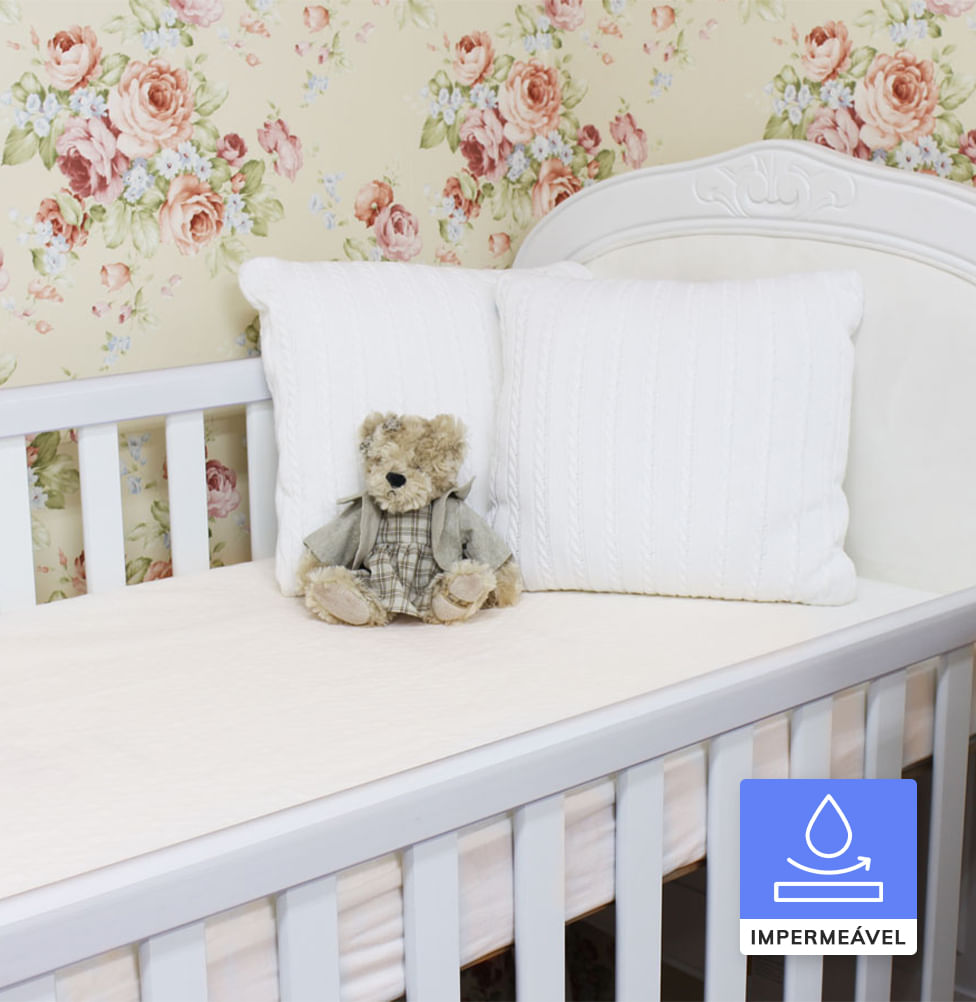Protetor de Colchão Berço Impermeável Cru