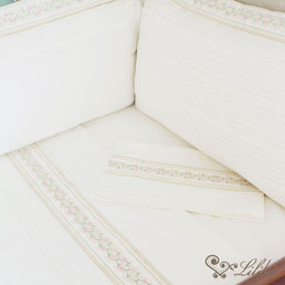 Lençol para Berço Versalhes Cru - 3 peças