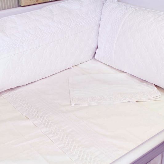 Lençol para Berço Atenas Branco - 3 peças